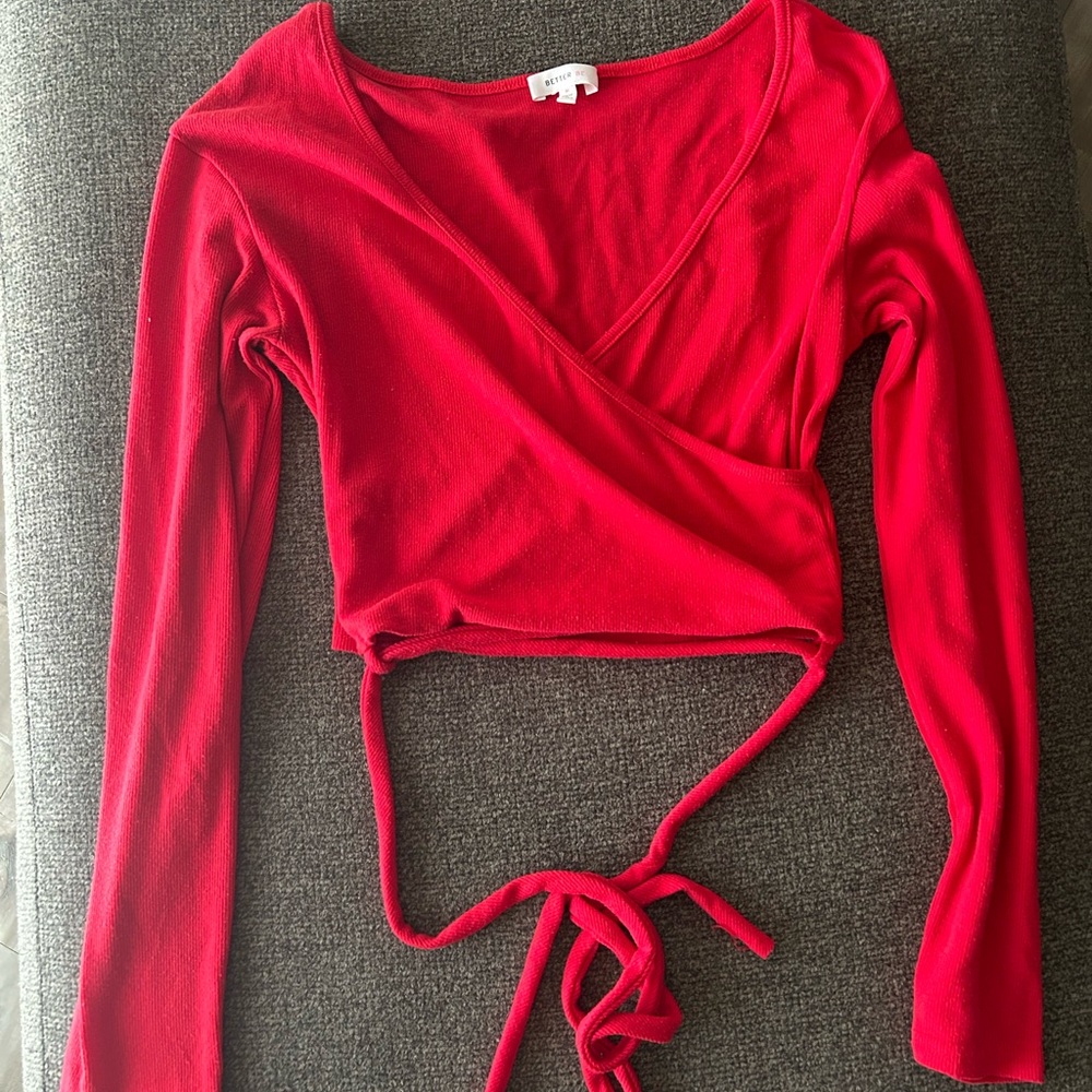 Better Be Scarlet Wrap Crop Top
